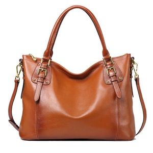 100% leather rich brown purse